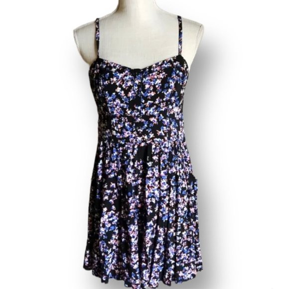 Express Dresses & Skirts - Express | Smocked Floral Pleated skater Flare Dress